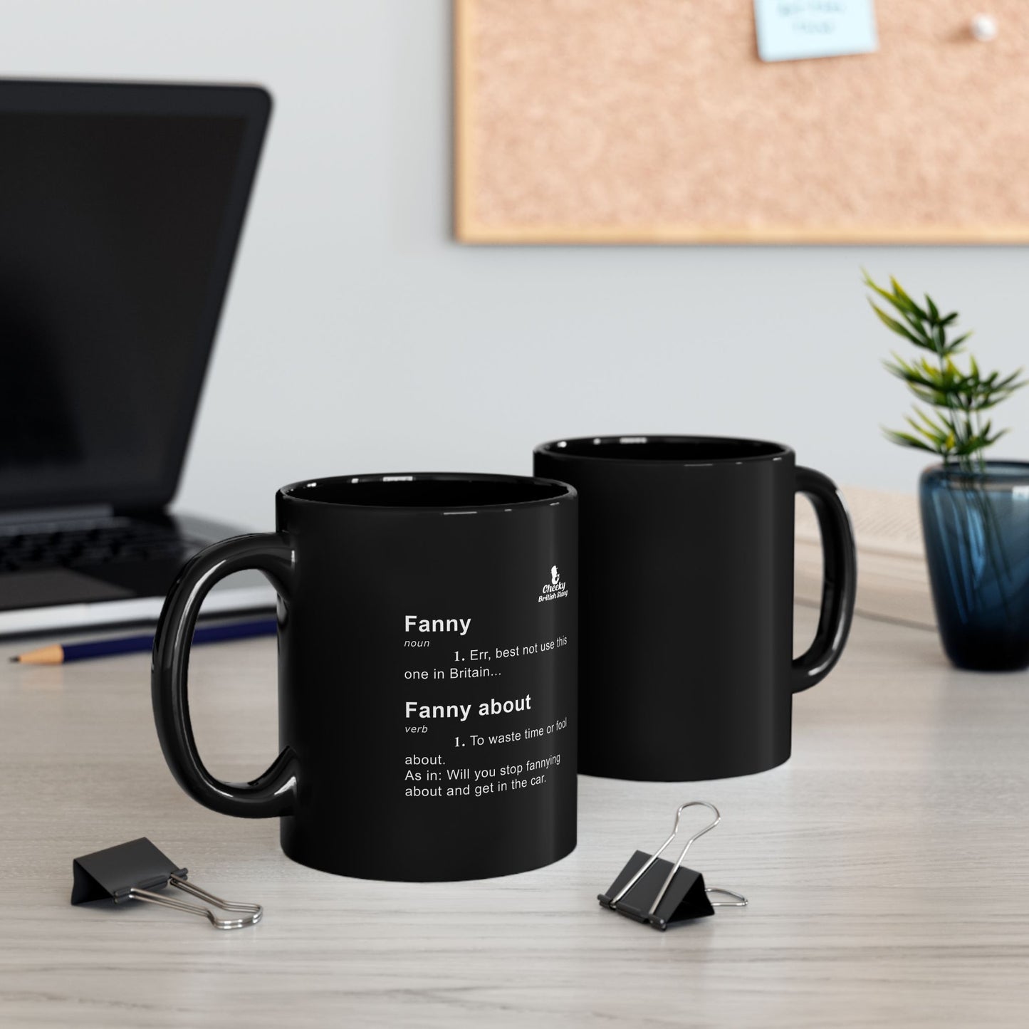 Fanny Dictionary Definition Black Mug