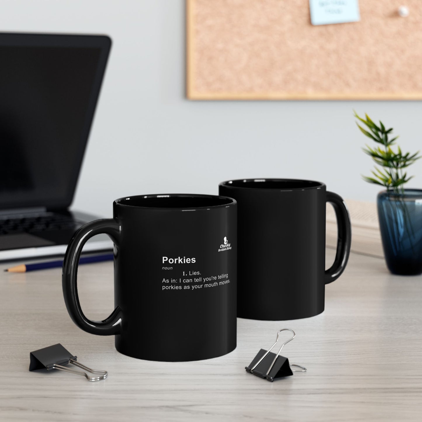 Porkies Dictionary Definition Black Mug