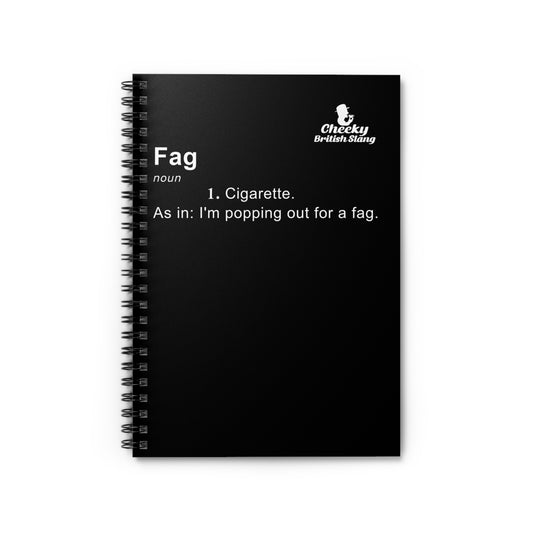 Fag Dictionary Definition Spiral Notebook