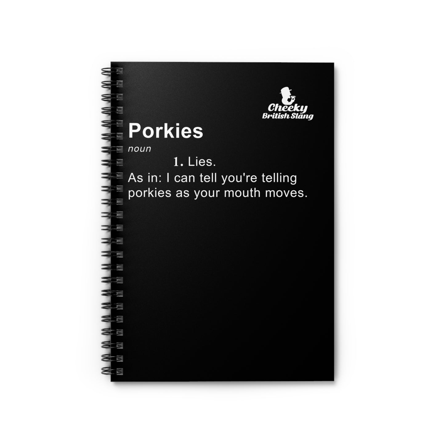 Porkies Dictionary Definition Spiral Notebook