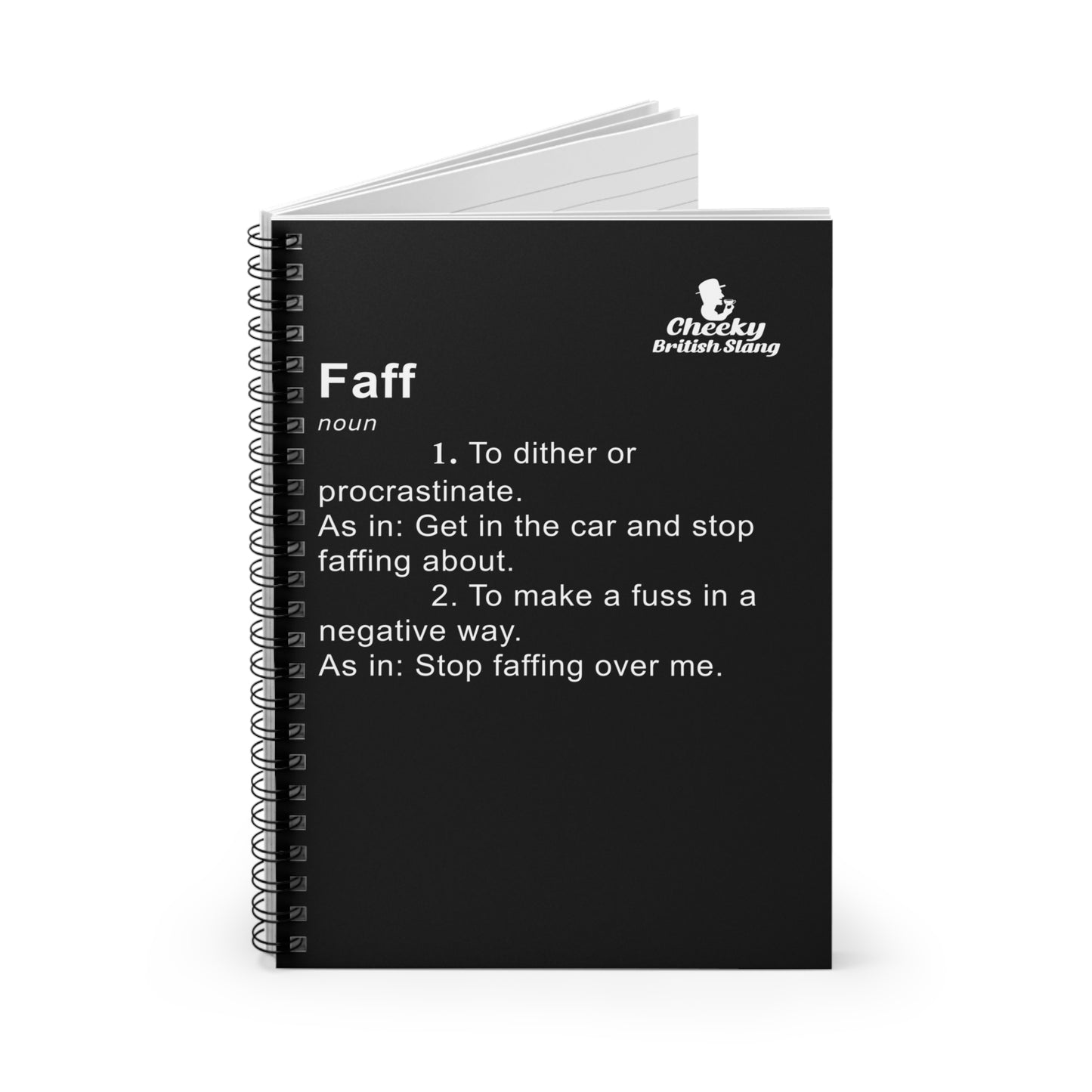 Faff Blag Dictionary Definition Spiral Notebook