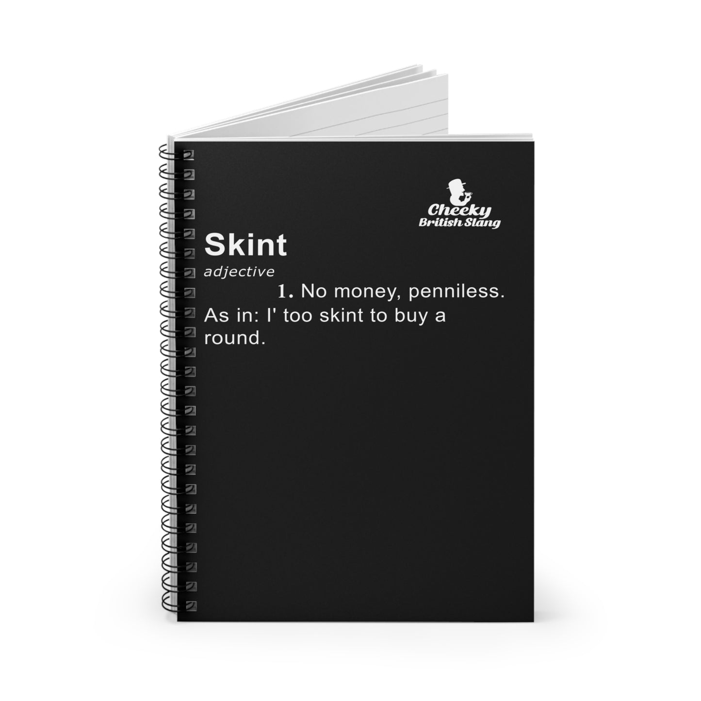 Skint Dictionary Definition Spiral Notebook