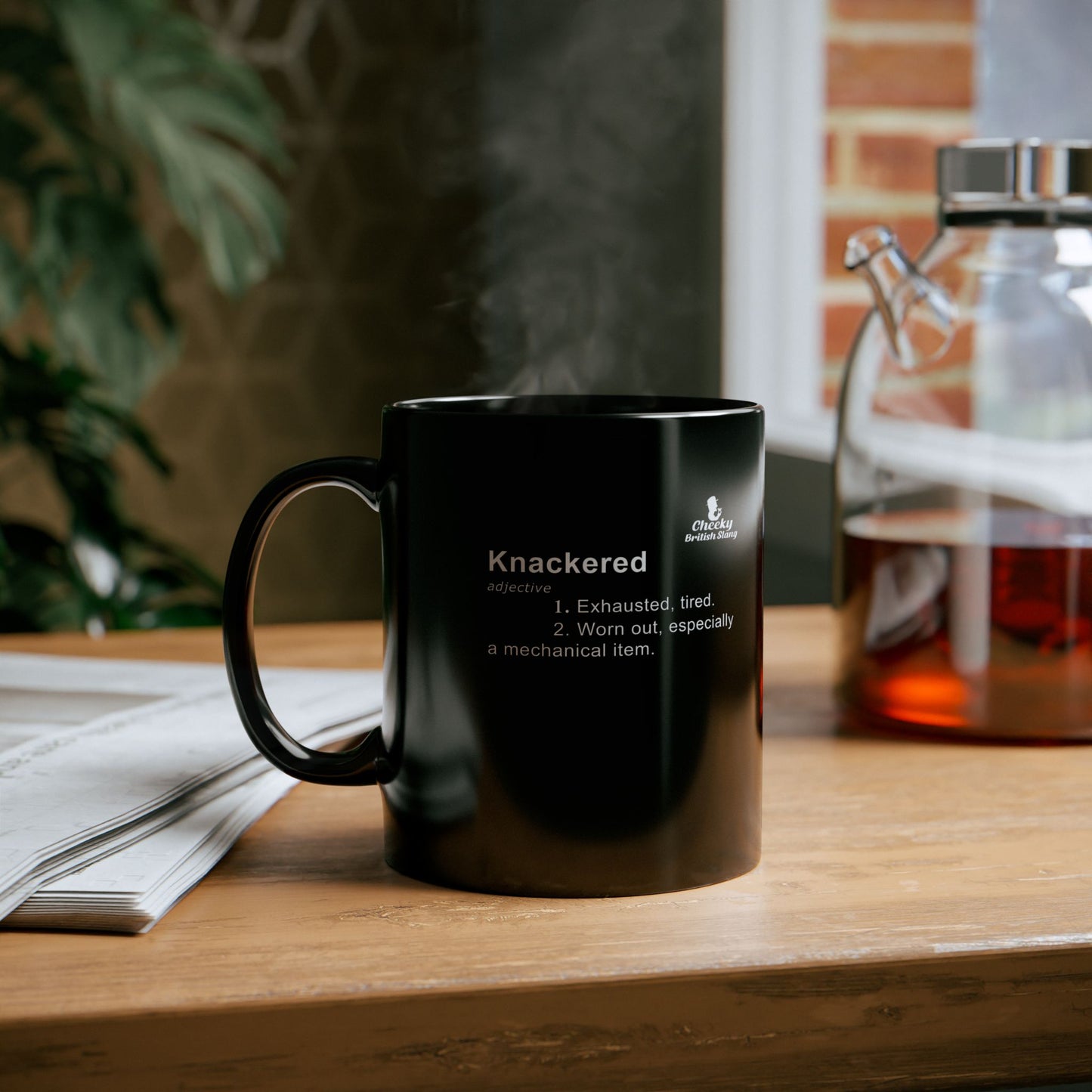 Knackered Dictionary Definition Black Mug